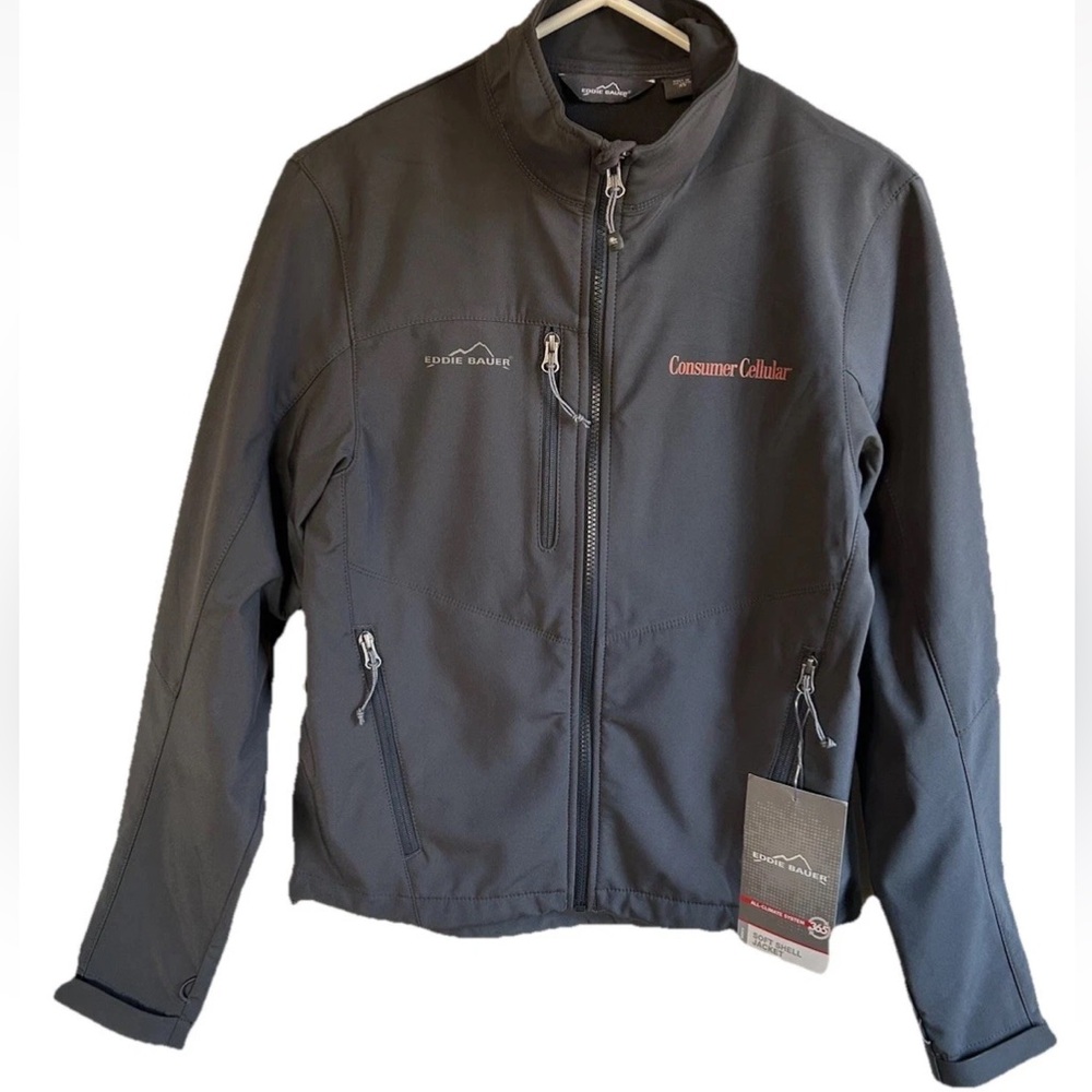 Eddie Bauer 365 Jacket Men’s XS Soft Shell Full Zip Gray Outdoor New *logo
